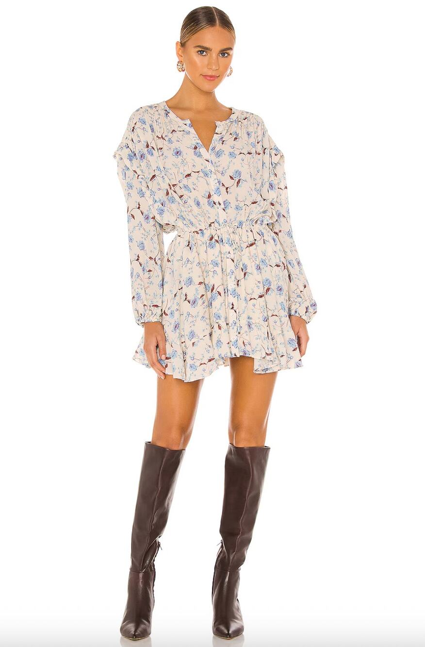 Free People Flower Fields Mini Dress Size XS Boho Cottagecore Bloomcore Romantic